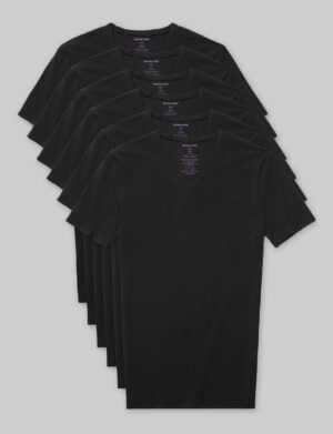 Cool Cotton High V-Neck Stay-Tucked Undershirt (6-Pack)