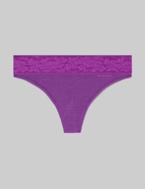 Women's Second Skin Thong, Lace Waist