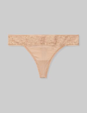 Women's Second Skin Thong, Lace Waist