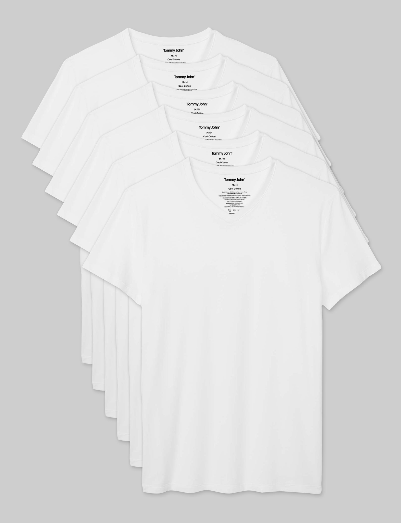 Cool Cotton High V-Neck Modern Fit Undershirt (6-Pack)