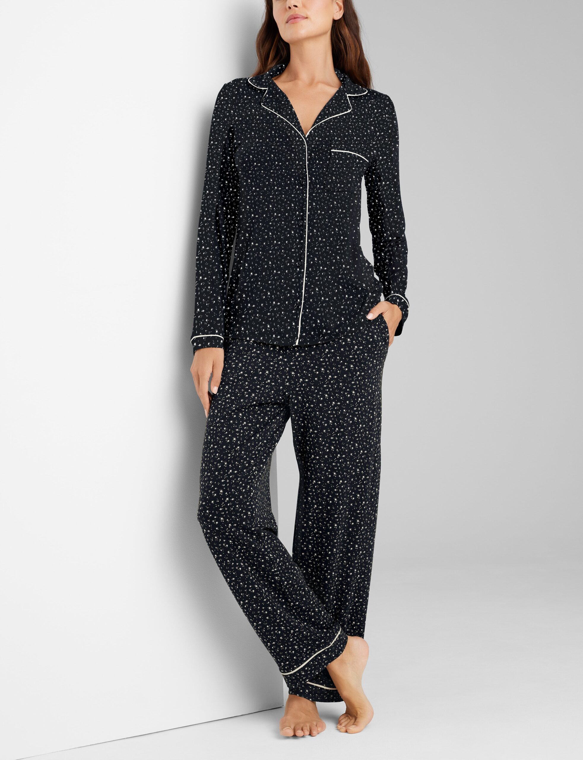 Women's Downtime Long Sleeve Pajama Top & Pant Set - Image 3