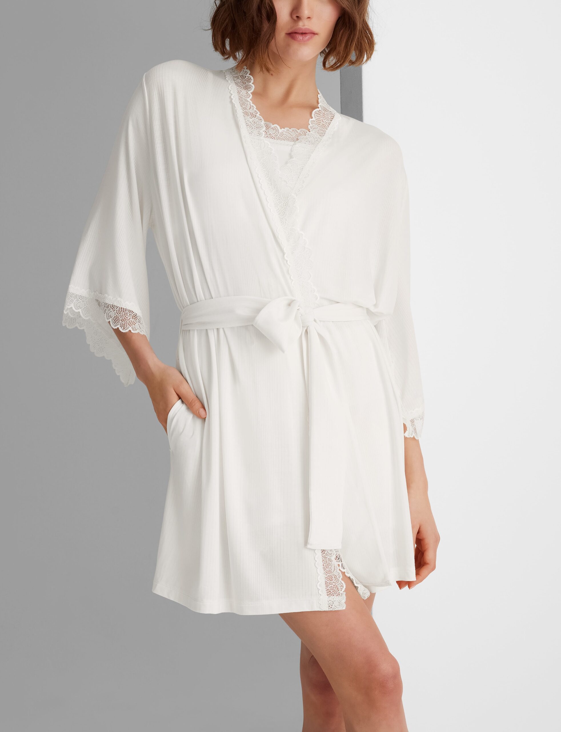 Women's Second Skin Luxe Rib Lace Robe - Image 2