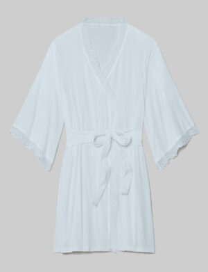 Women's Second Skin Luxe Rib Lace Robe