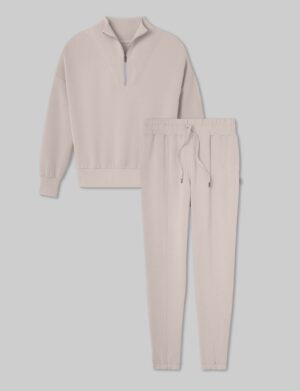 Women's Luxe Traveler Knit Quarter Zip & Jogger Set