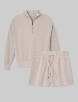Women's Luxe Traveler Knit Quarter Zip & Short Set