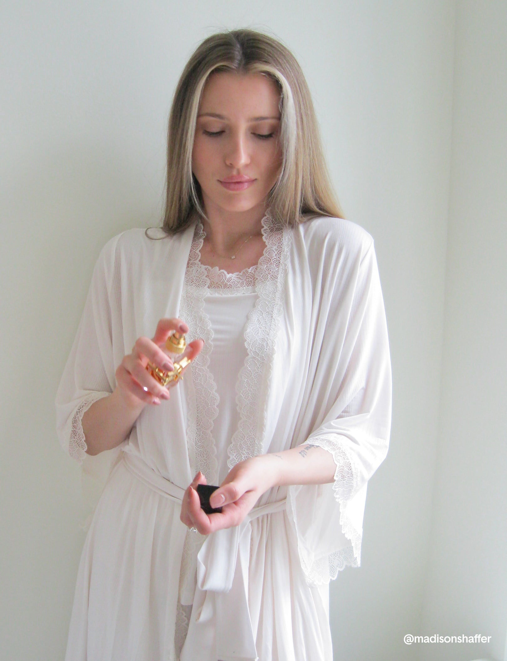 Women's Second Skin Luxe Rib Lace Robe - Image 3